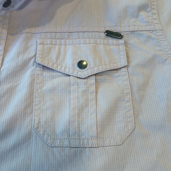 Guess Mens snap down short sleeve Pink L - Picture 2 of 6